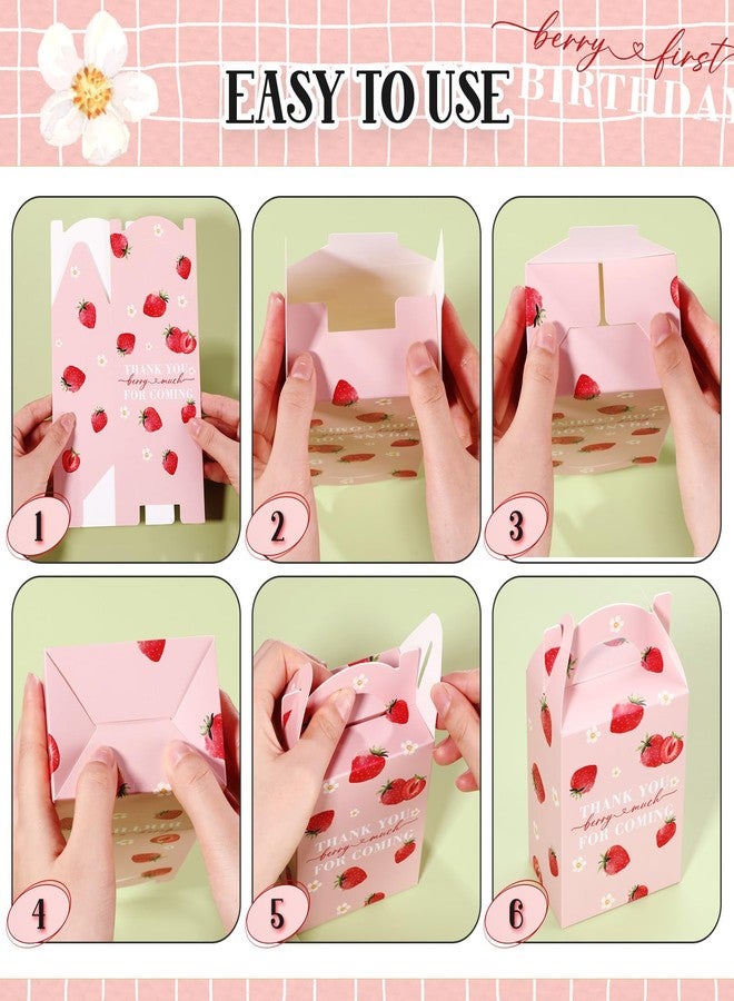 Sinload 24 Pack Strawberry Party Favor Boxes Birthday Treat Candy Goodie Boxes Strawberry Gift Fruit Berry Present Bag for Birthday Baby Shower Bachelorette Party Weddings(Berry First) - Image 3